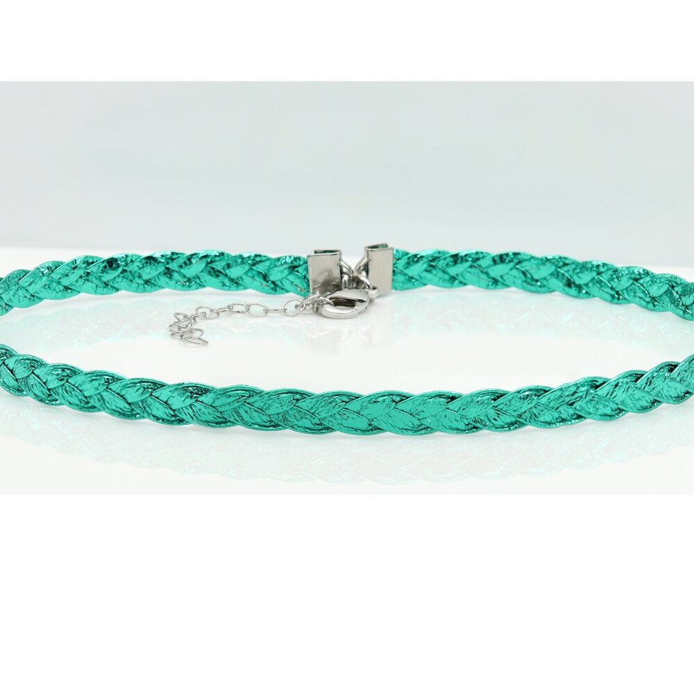 Turquoise Tone Choker Adjustable Trendy Bright green Chokers (#31)